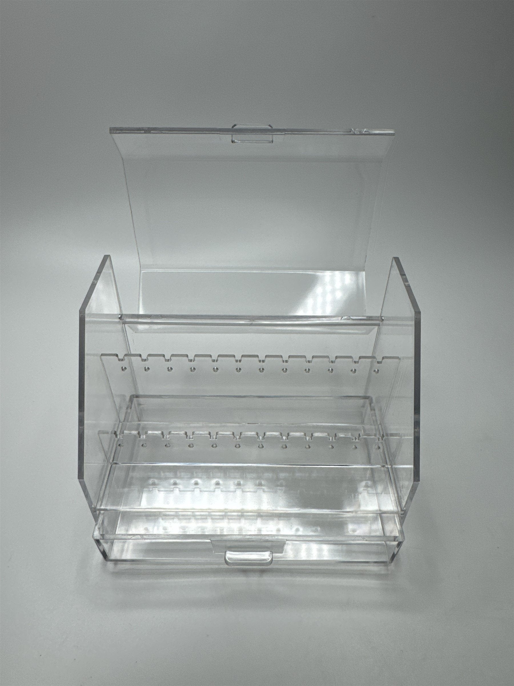 Acrylic Earring Display Case Jewelry Case Top-Opening /w Storage Drawer Vanity