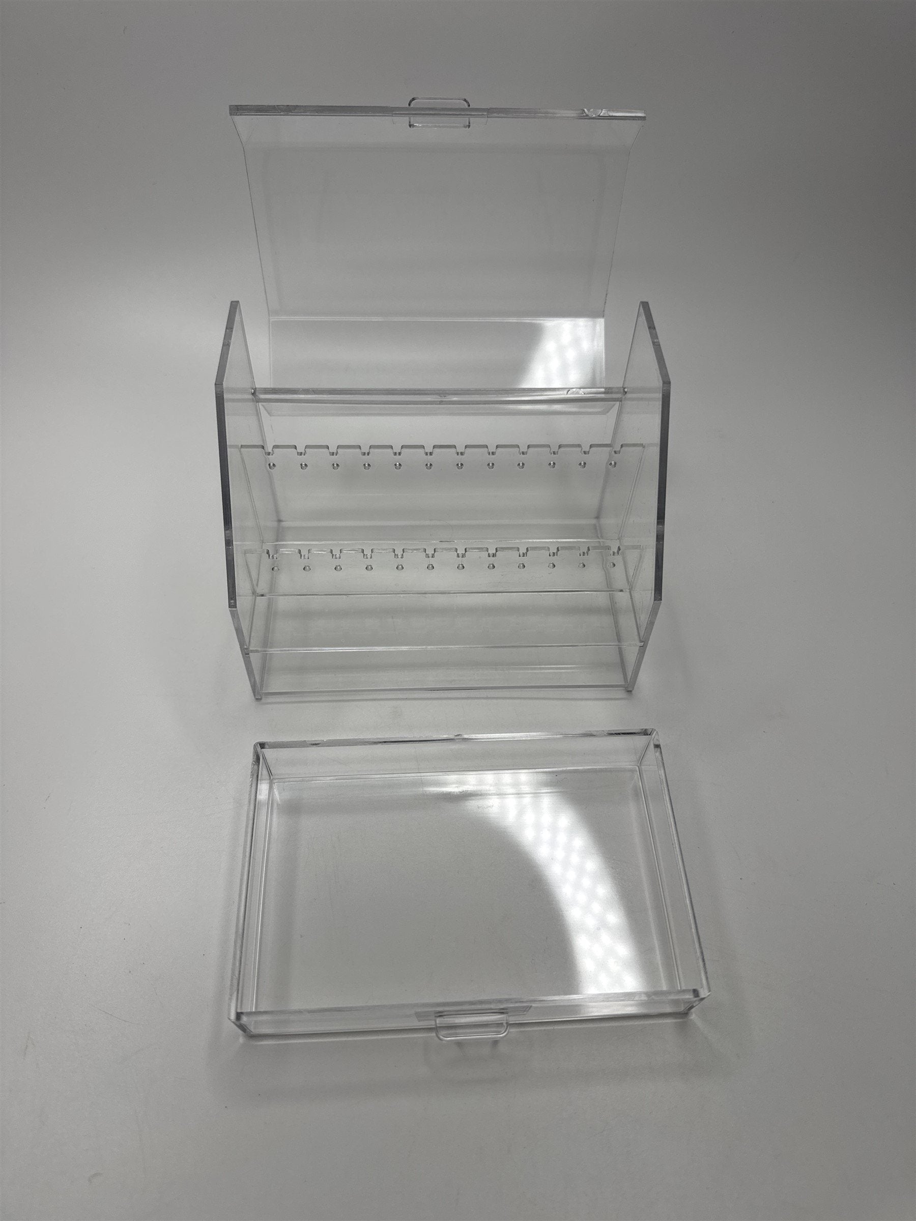 Acrylic Earring Display Case Jewelry Case Top-Opening /w Storage Drawer Vanity
