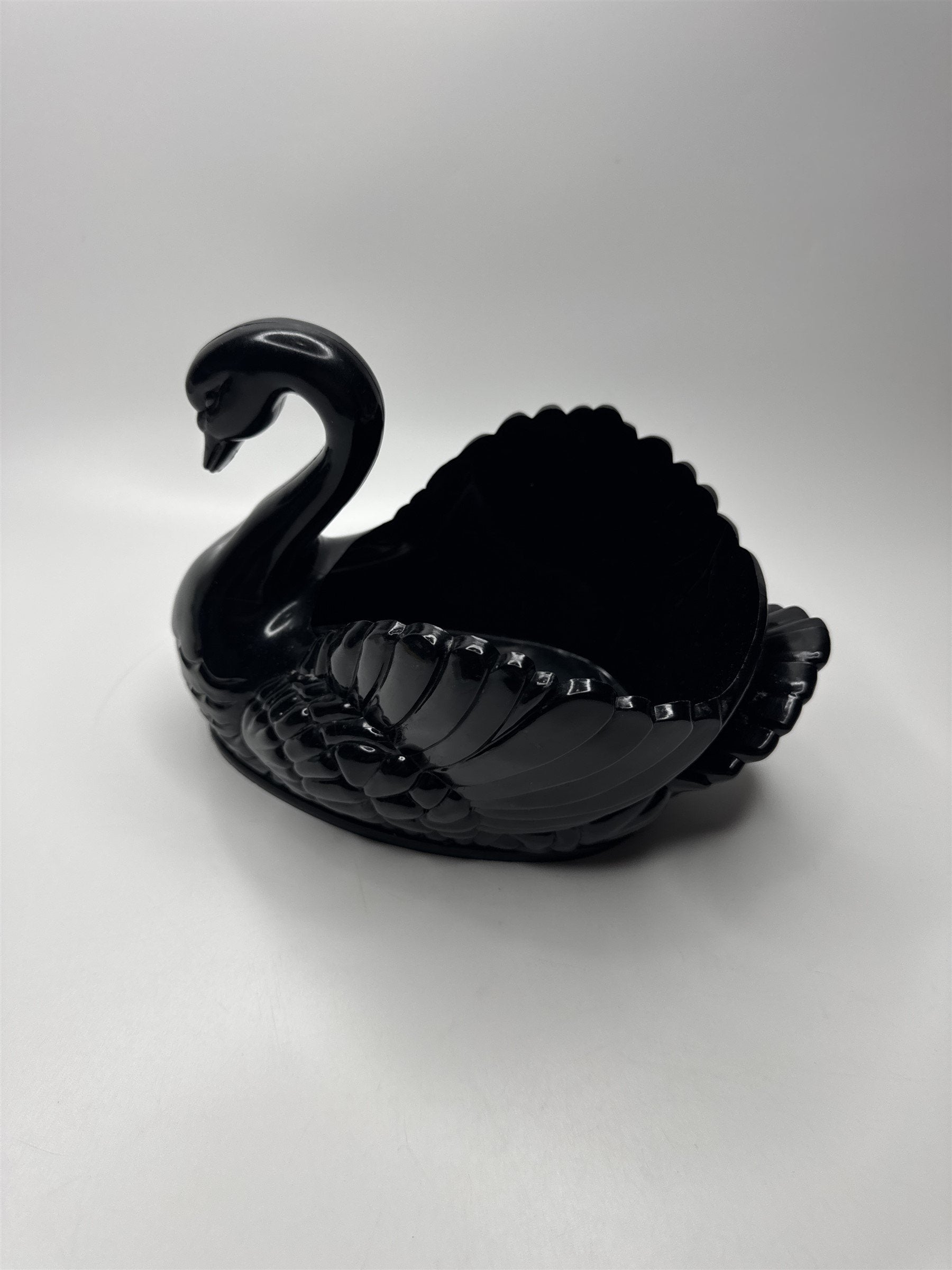Vintage Regaline 6.5" Tall Hard Plastic Black Swan Decorative Planter #432 USA
