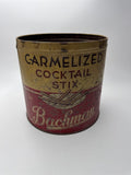 Vintage Bachman BakeriesCaramelized Cocktail Stix Empty Tin Can Rusty Nostalgic