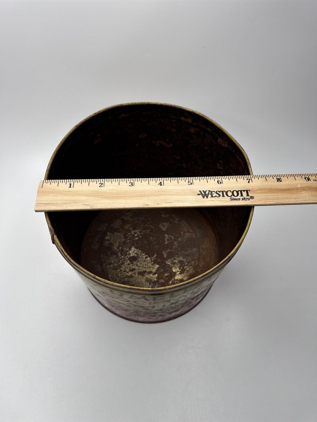 Vintage Bachman BakeriesCaramelized Cocktail Stix Empty Tin Can Rusty Nostalgic