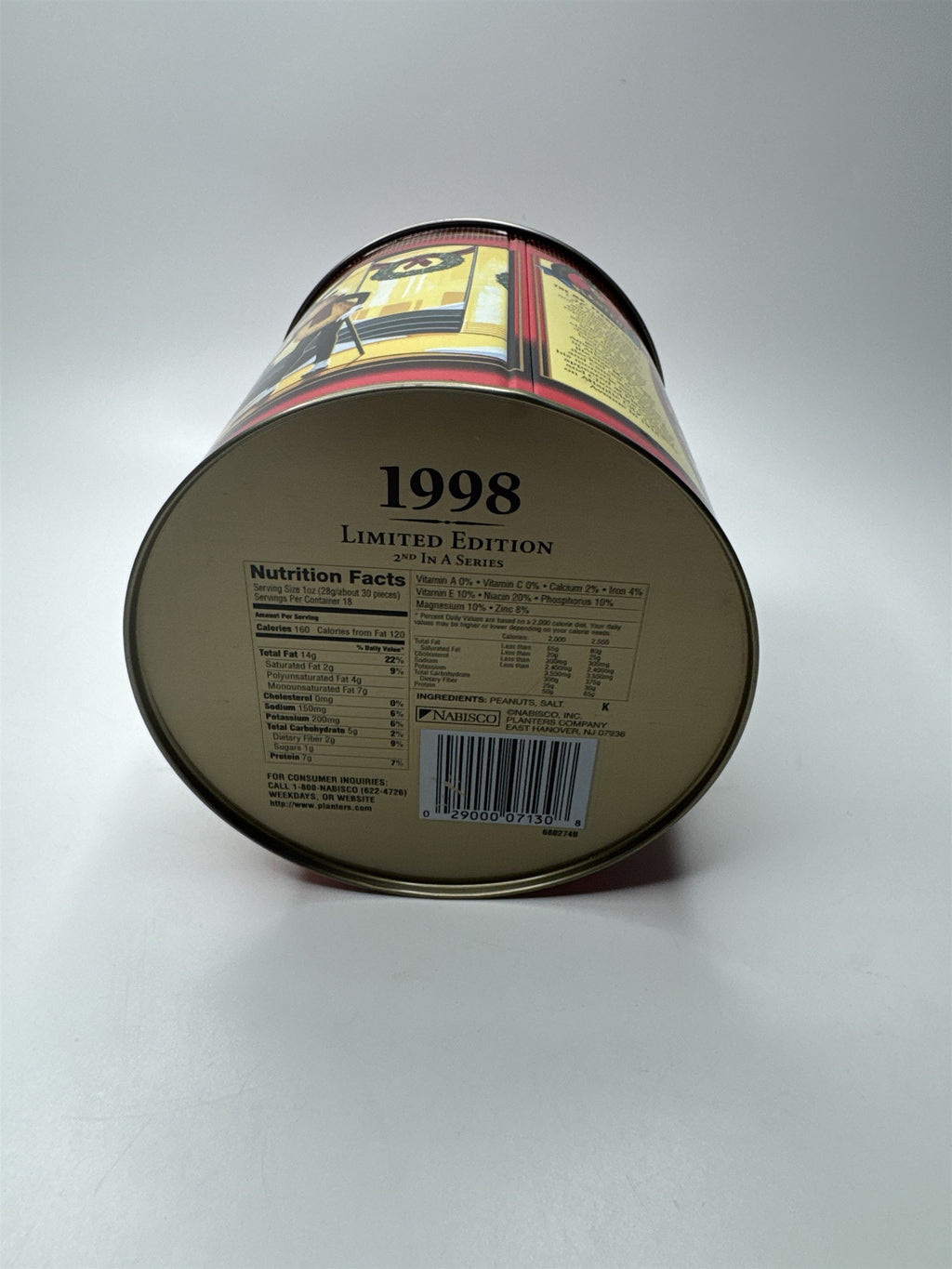 Vintage 1998 Limited Edition Planters Peanuts #2 Series Christmas Empty Tin Can