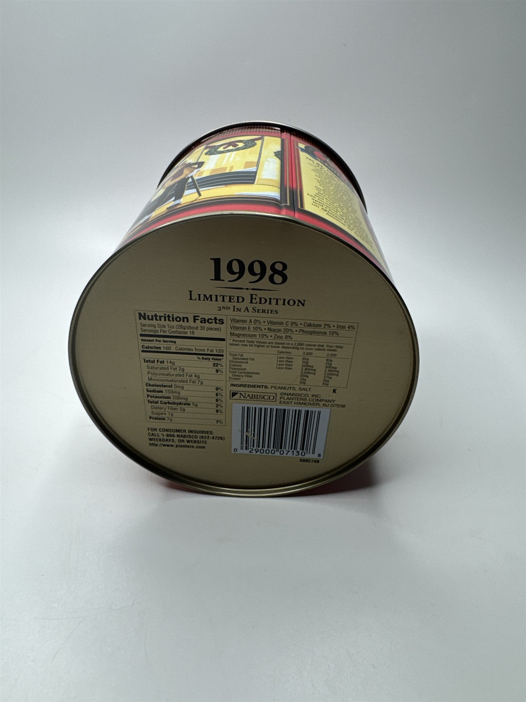 Vintage 1998 Limited Edition Planters Peanuts #2 Series Christmas Empty Tin Can
