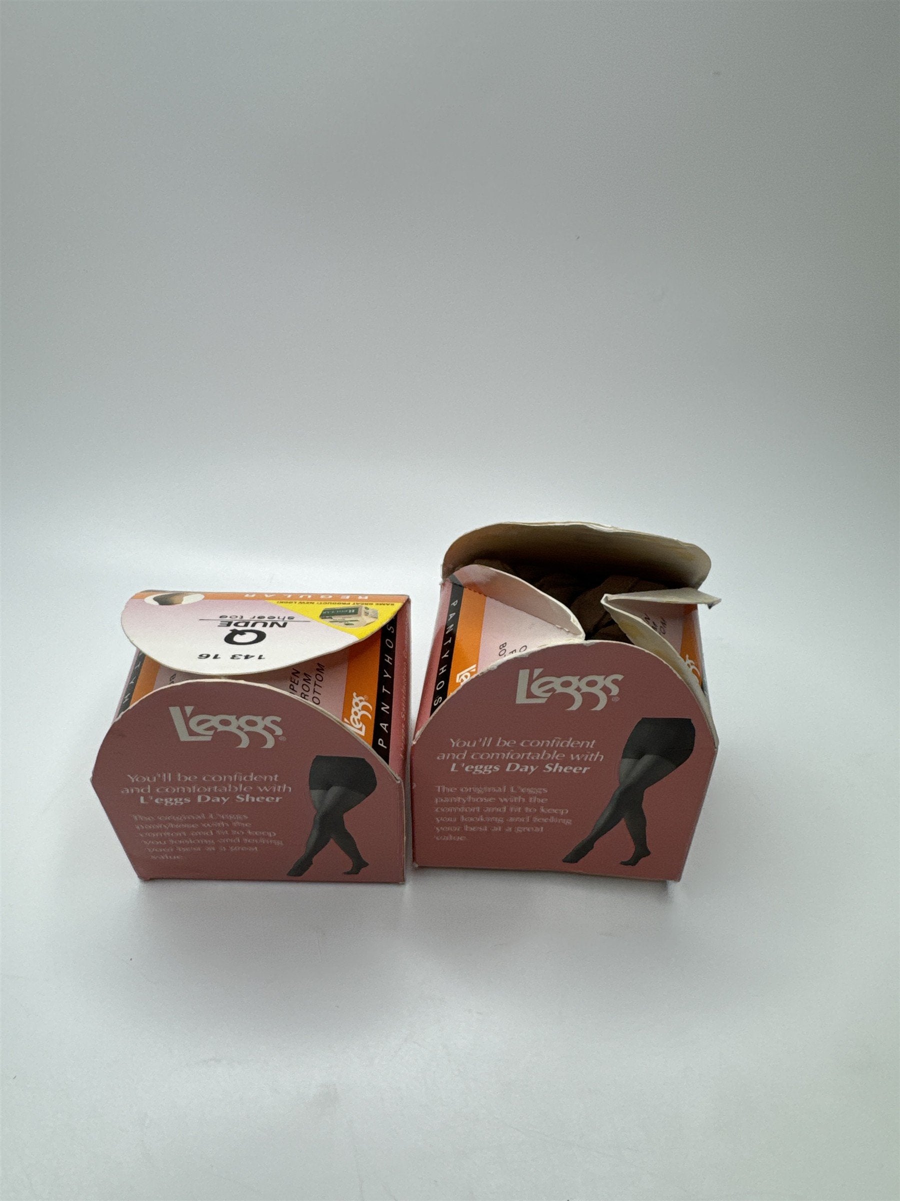 Set of 2 L'eggs Regular Pantyhose Size Q Nude Sheer Toe Premium Nylon Pantyhose