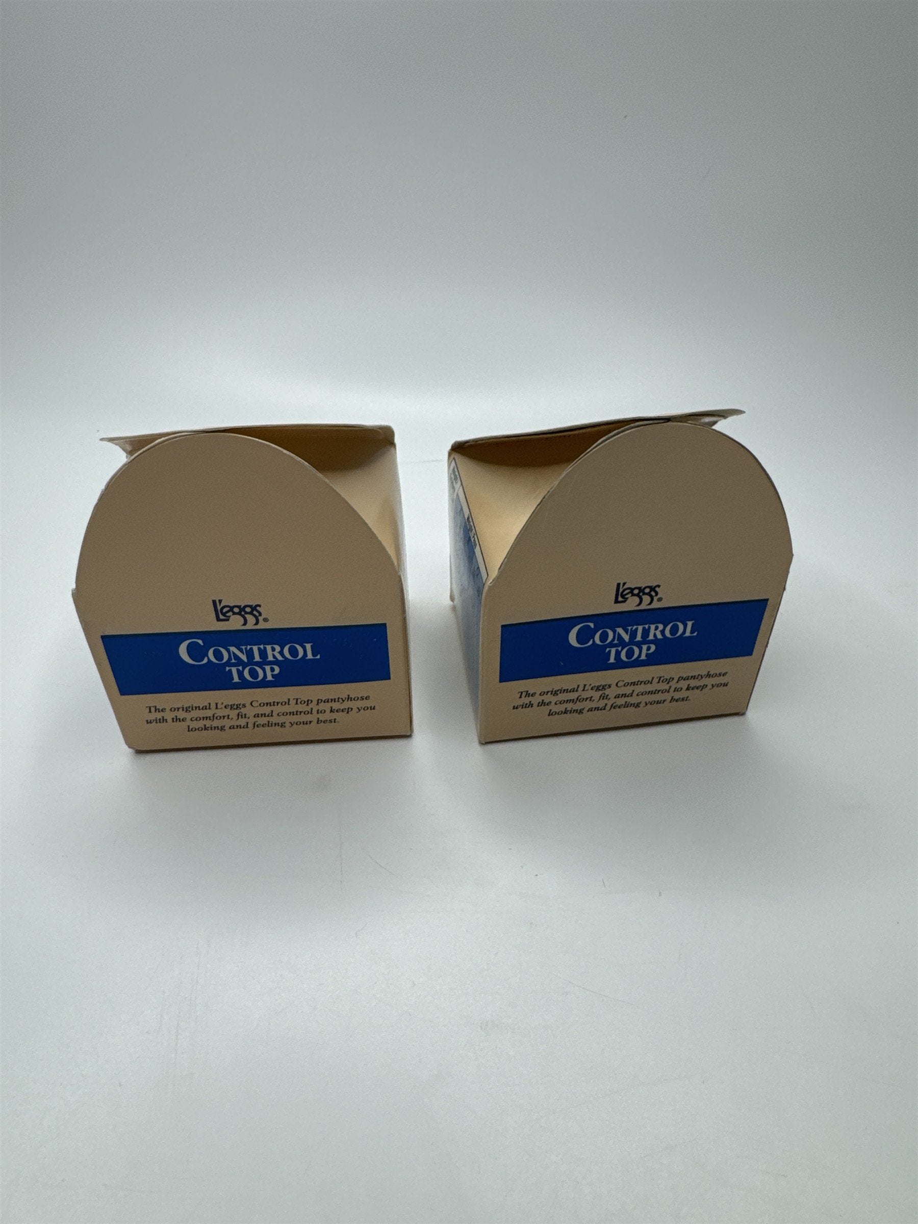 Set of 2 L'eggs Size B Control Top Sheer Toe Off Black 15204 SBB Pantyhose NOS