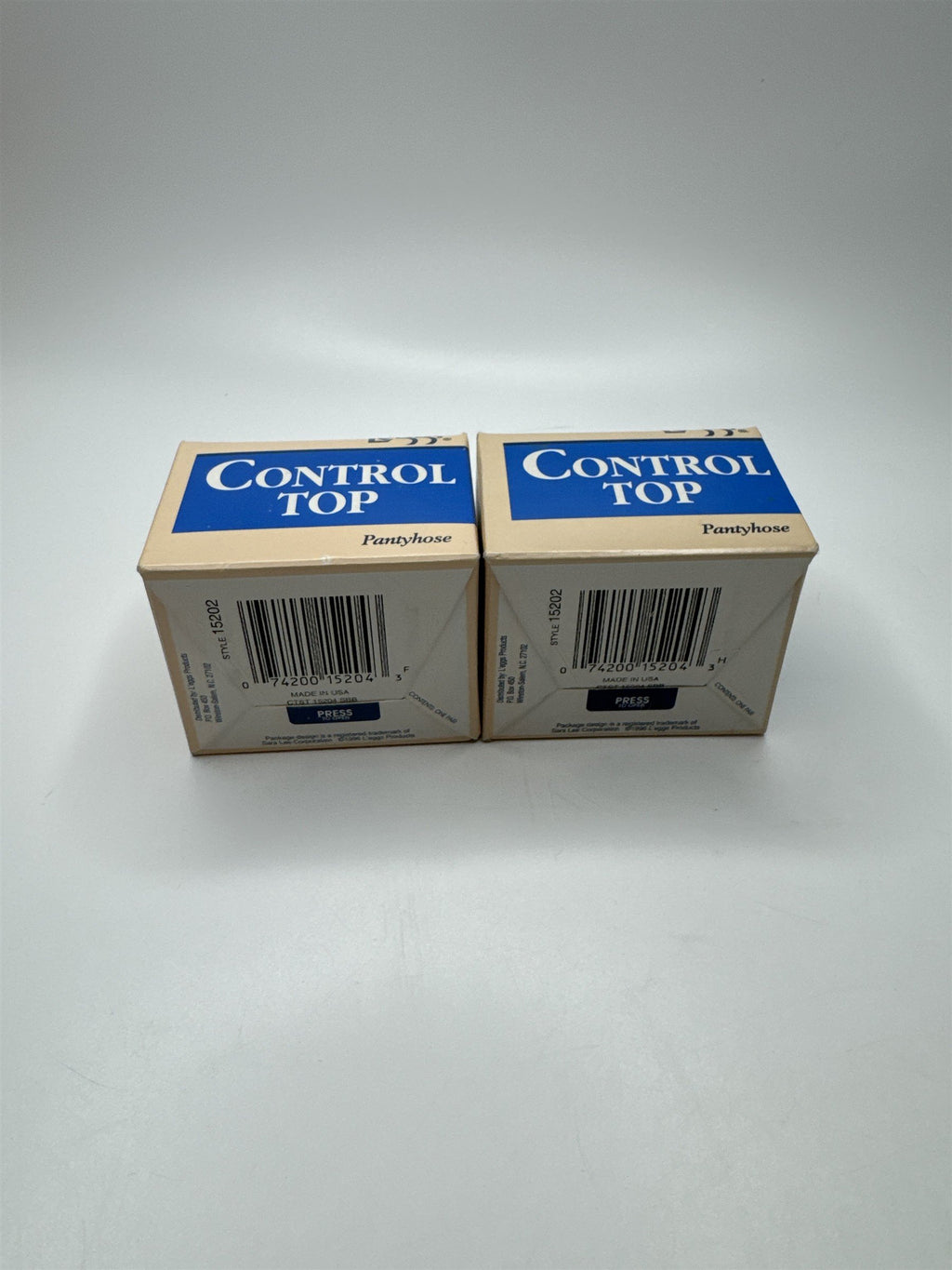 Set of 2 L'eggs Size B Control Top Sheer Toe Off Black 15204 SBB Pantyhose NOS