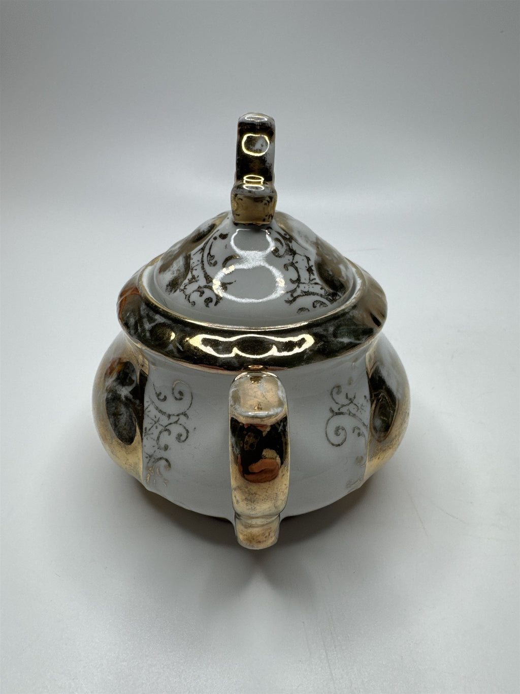 Vintage Bavaria Gold and White Porcelain 3.75" Sugar Dish/Bowl