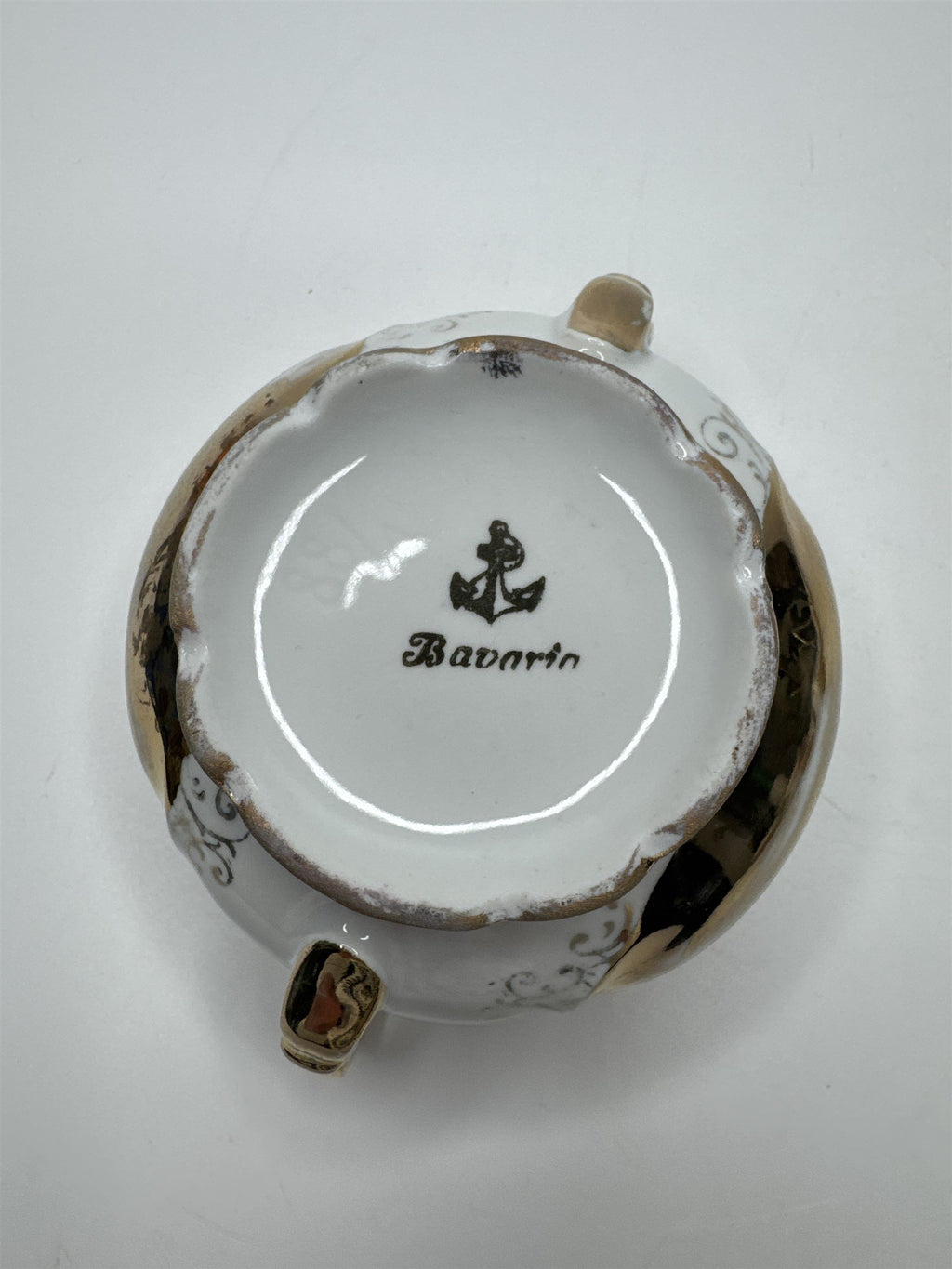 Vintage Bavaria Gold and White Porcelain 3.75" Sugar Dish/Bowl