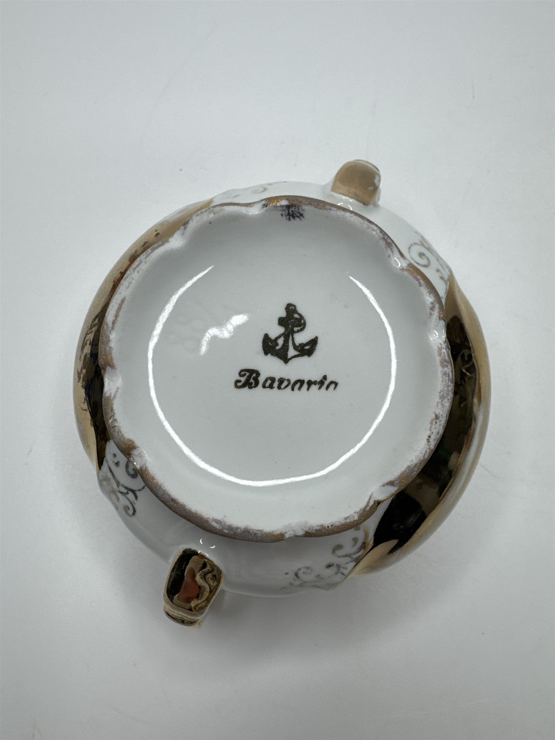 Vintage Bavaria Gold and White Porcelain 3.75" Sugar Dish/Bowl