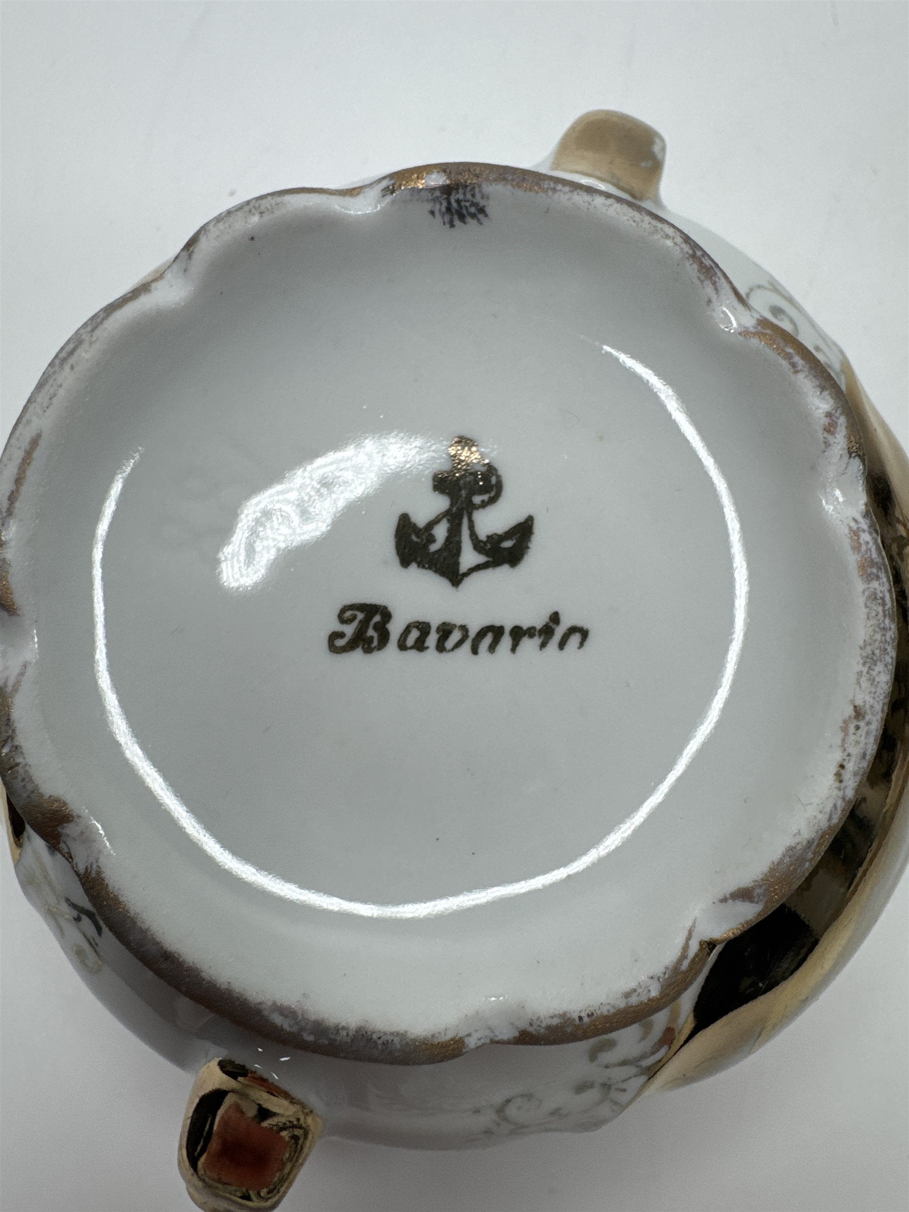 Vintage Bavaria Gold and White Porcelain 3.75" Sugar Dish/Bowl