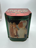 Vintage Coca-Cola in Bottles Tin Box with Hinged Lid Stained Glass