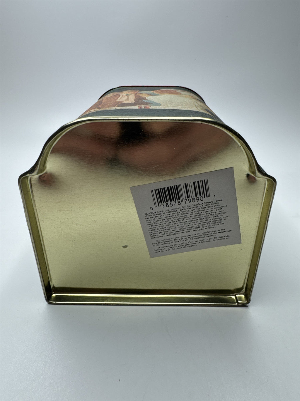 Vintage Coca-Cola in Bottles Tin Box with Hinged Lid Stained Glass