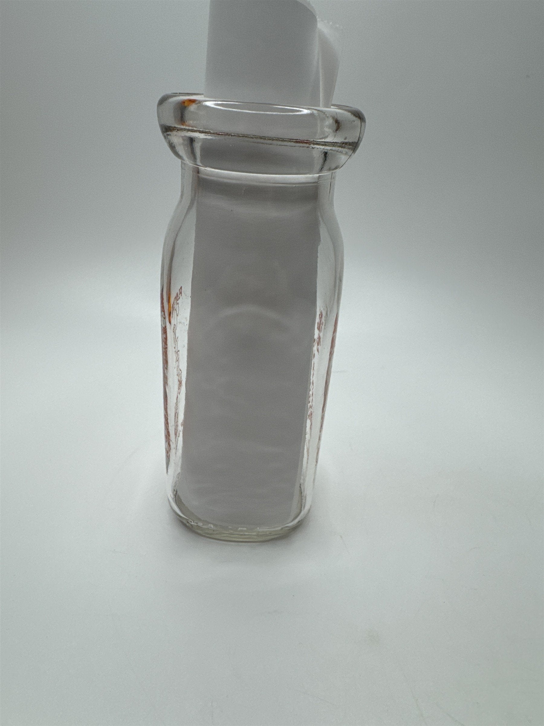 Minnier's Dairy Sunbury PA Empty Half Pint Milk Glass Jug Playtime Milk Any Time