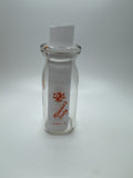 Minnier's Dairy Sunbury PA Empty Half Pint Milk Glass Jug Playtime Orange Print