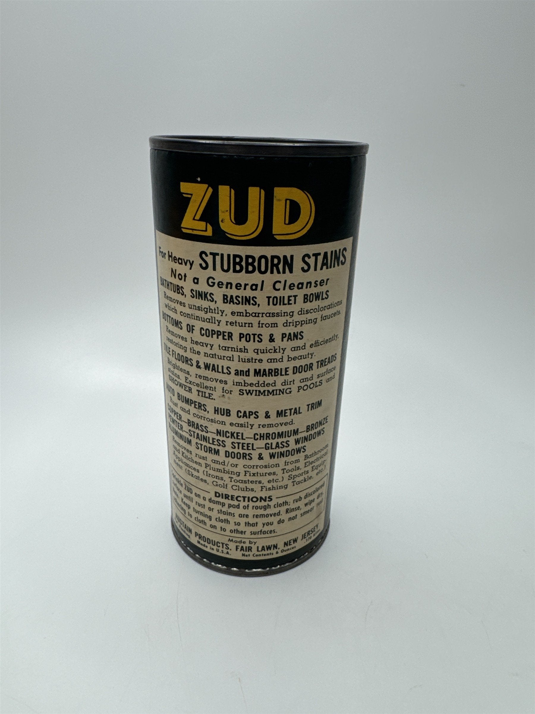 Vintage NOS Zud Removes Rust and Stains 6oz Rustain Products Fair Lawn NJ Sealed