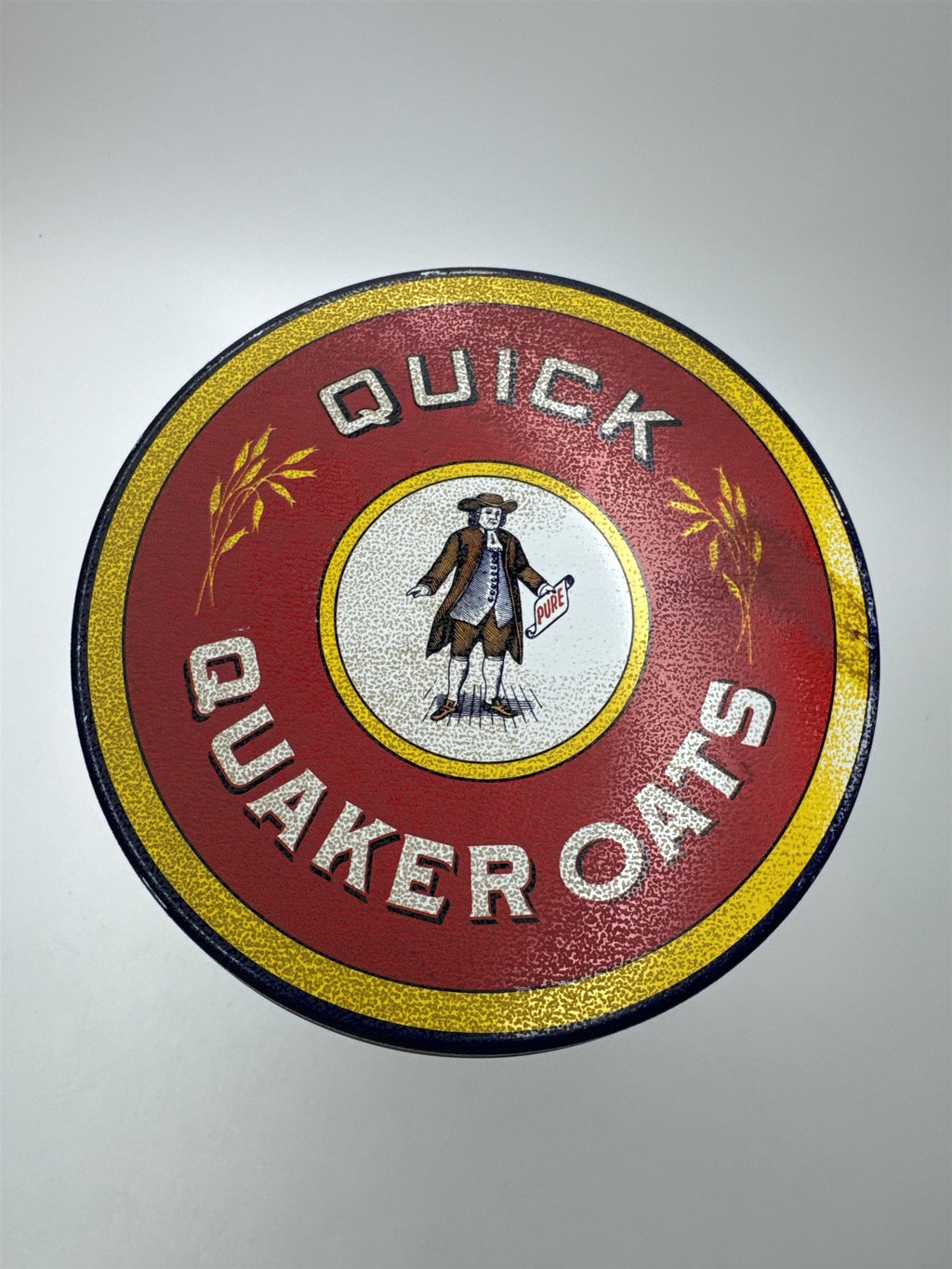 Vintage 1990 Quaker Oats Metal Tin Can Empty Replica of 1922 Label