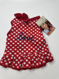 ED By Ellen Dog Apparel Female Red Love Dog Dress with Red Bow Size Small