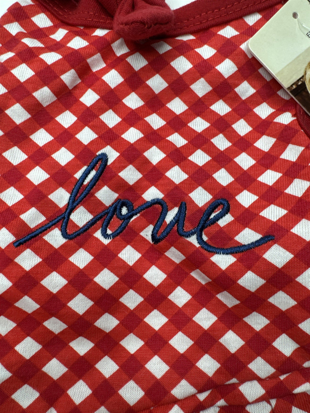 ED By Ellen Dog Apparel Female Red Love Dog Dress with Red Bow Size Small