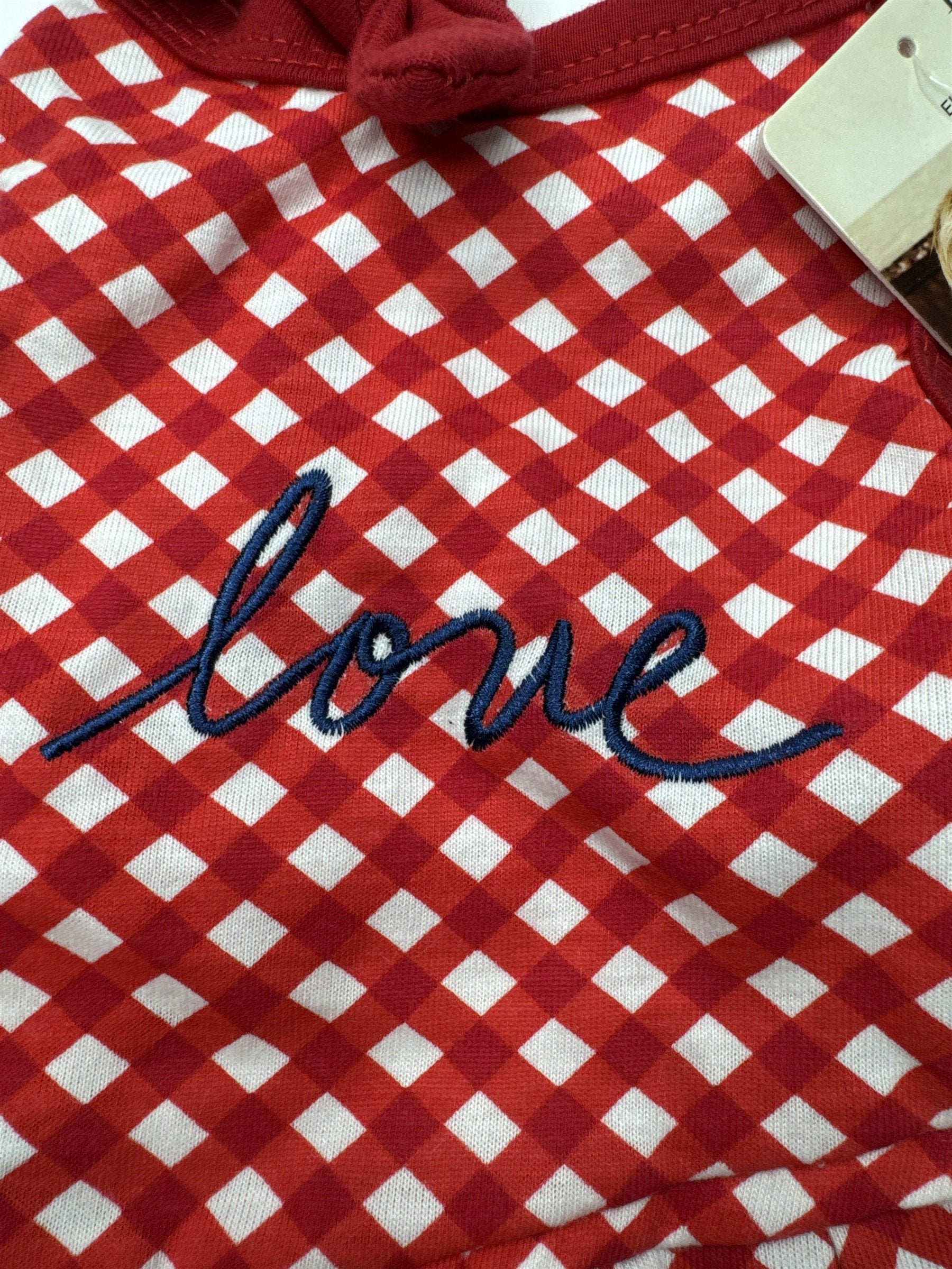 ED By Ellen Dog Apparel Female Red Love Dog Dress with Red Bow Size Small