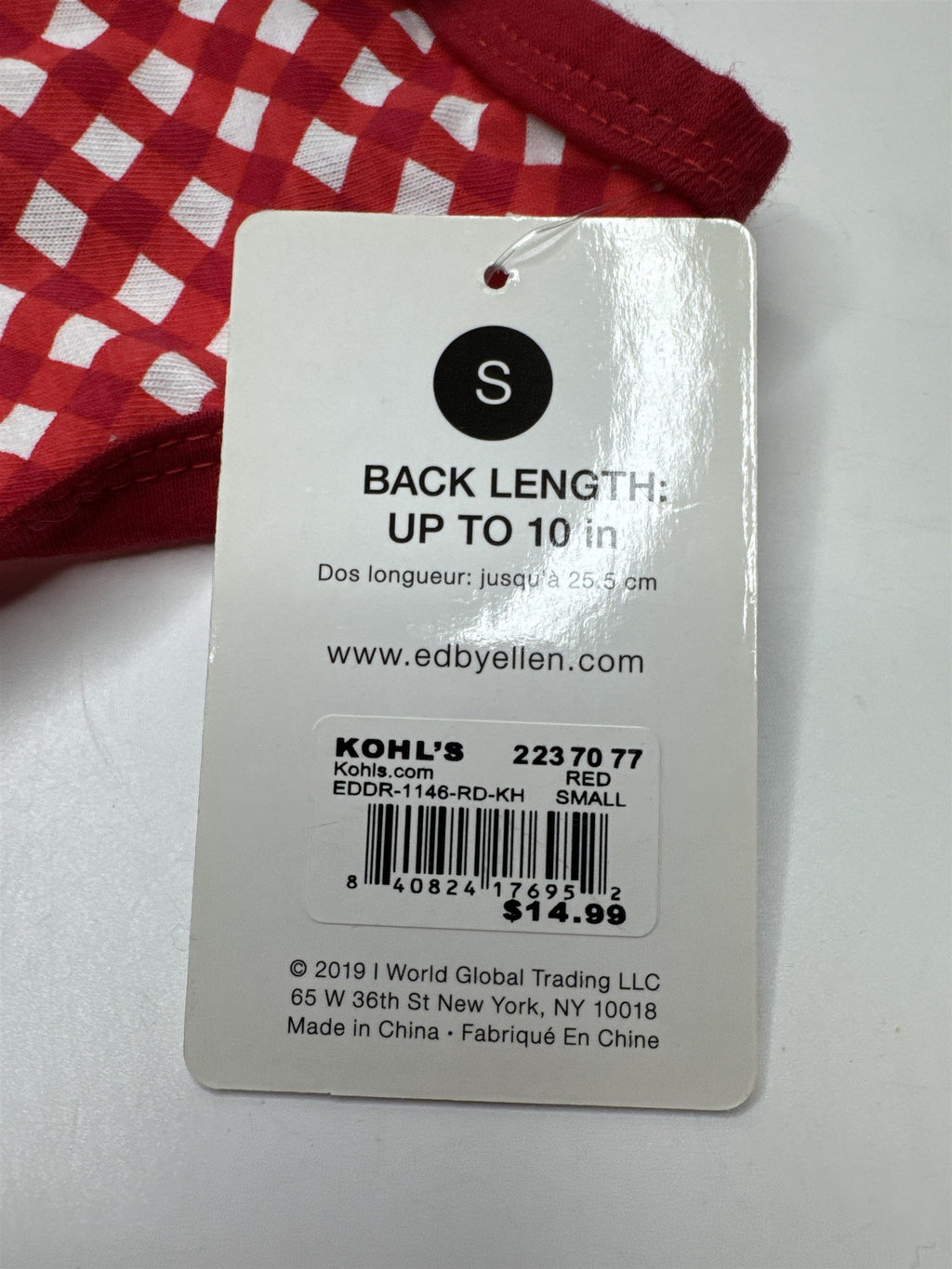 ED By Ellen Dog Apparel Female Red Love Dog Dress with Red Bow Size Small