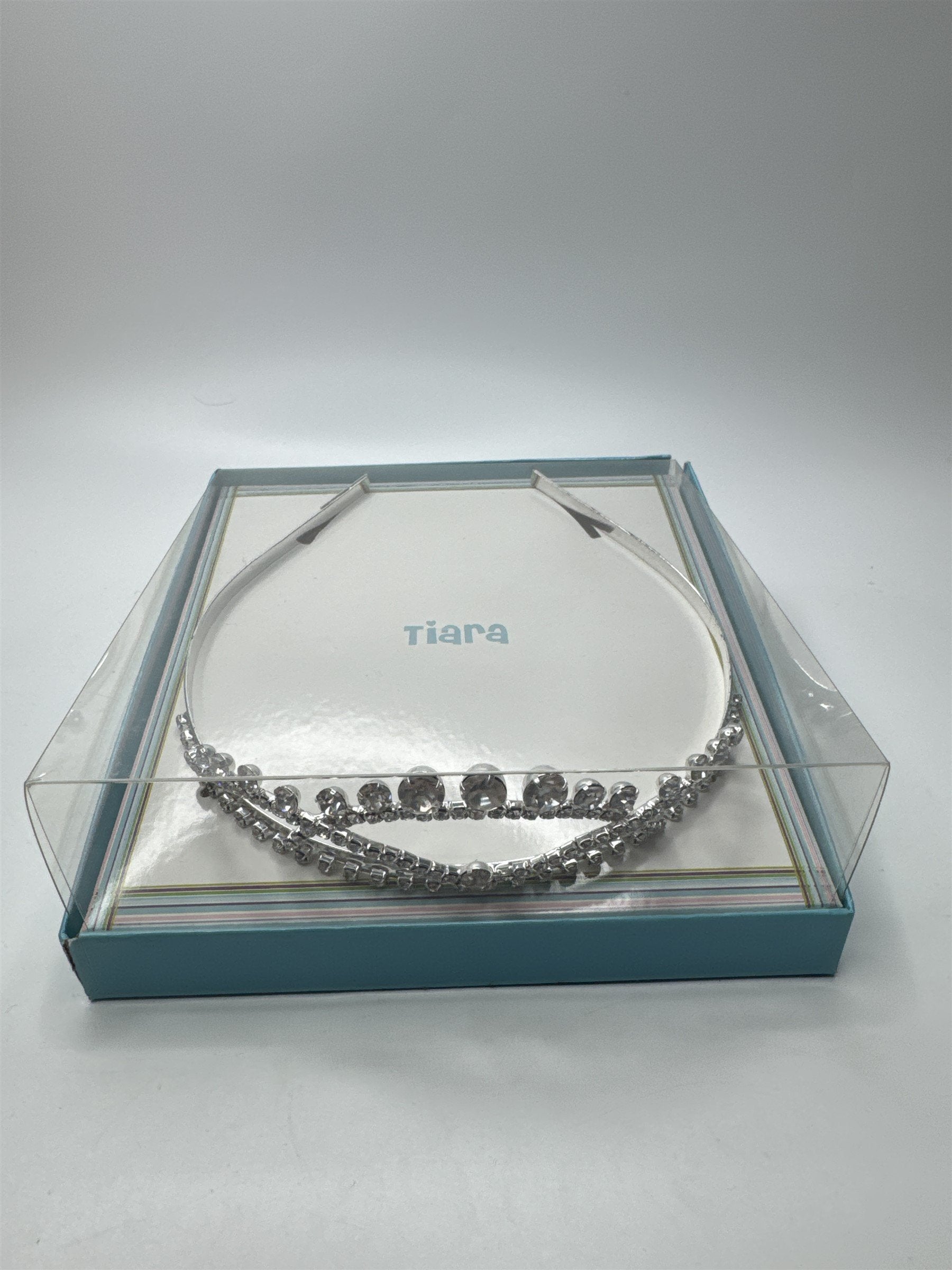 Vintage Rhinestone Girl's Tiara Birthday Tiara with Clear Rhinestones