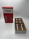 Vintage 1999 Coca-Cola Vending Machine Tin /w 4pc 8oz Glass Set Anchor Hocking