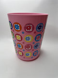 Vintage Retro Flower Power Boho Pink Plastic Trash Van 80s 90s 9.5" Tall