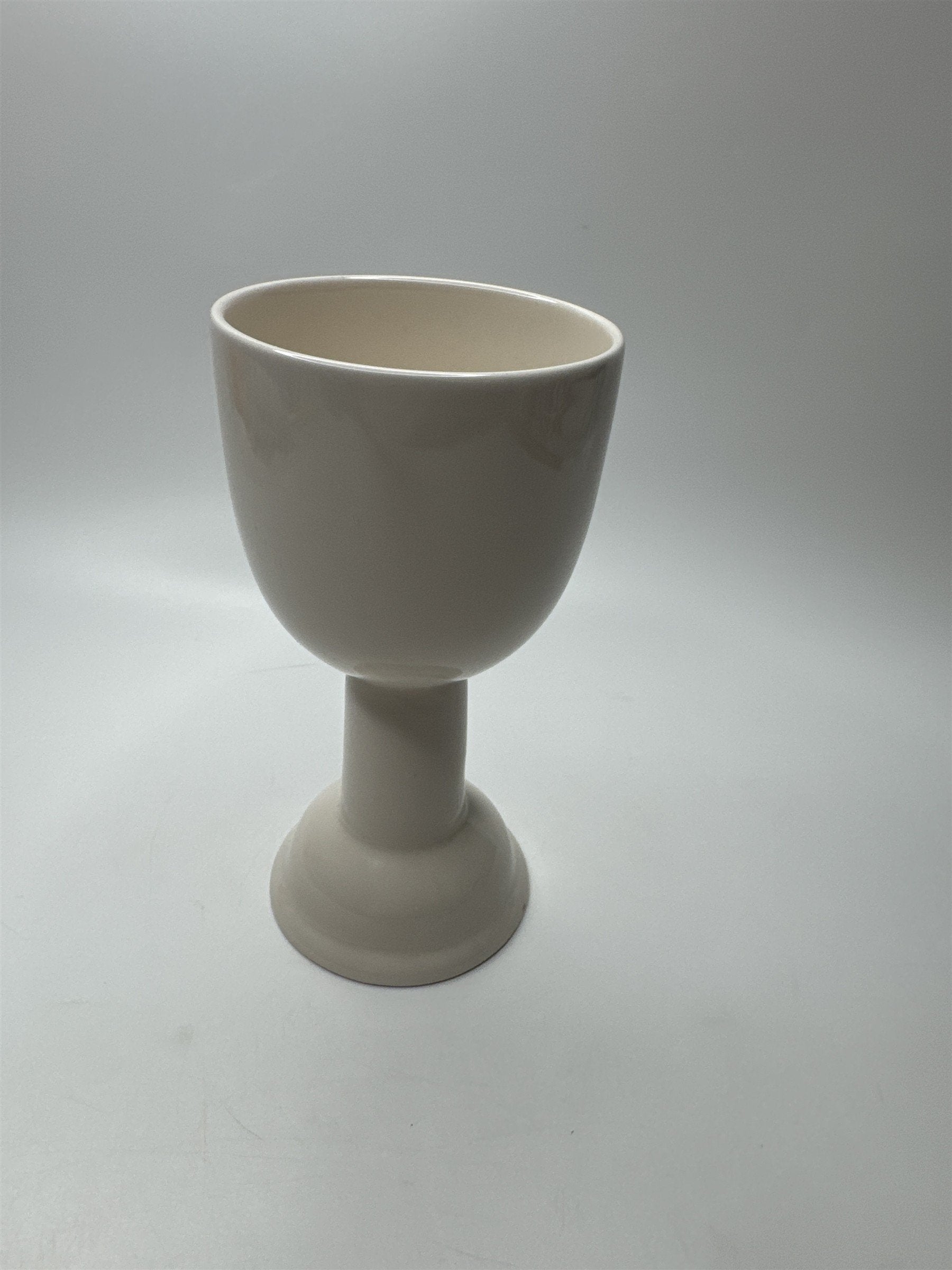Vintager White Porcelain Church Religious Goblet Offering Wine Glass Chalice