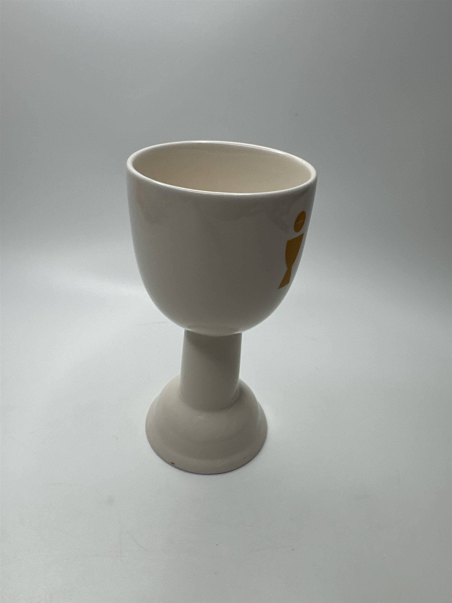 Vintager White Porcelain Church Religious Goblet Offering Wine Glass Chalice