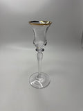 Antique Vintage Mikasa Crystal Clear Gold Trim Embellished (Aged) Stemmed Glass