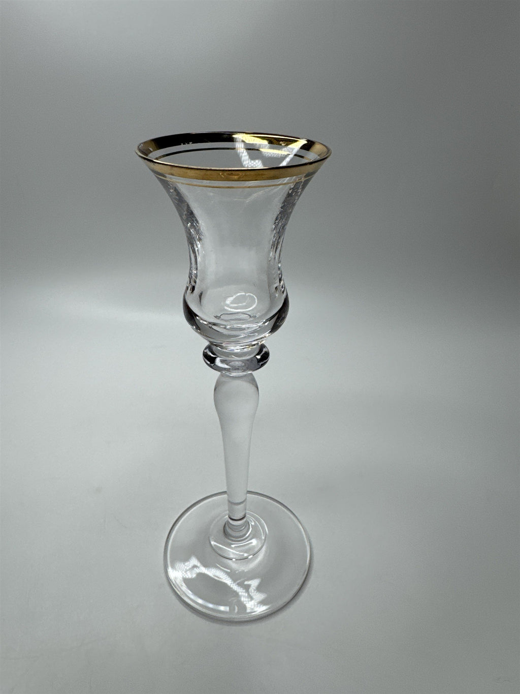 Antique Vintage Mikasa Crystal Clear Gold Trim Embellished (Aged) Stemmed Glass