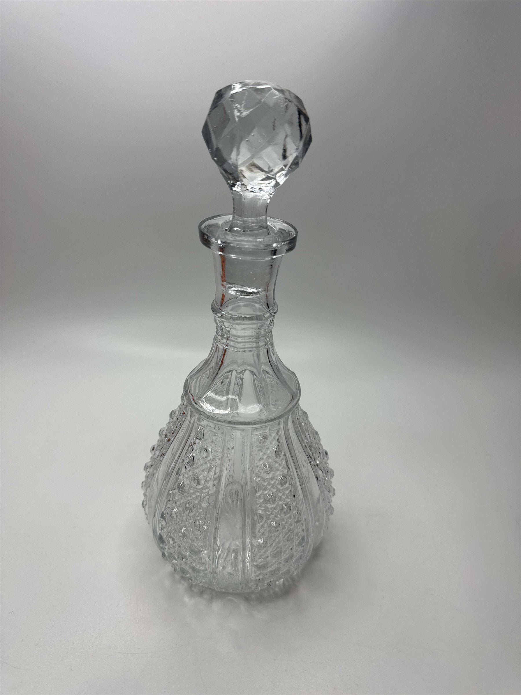 Vintage Wexford Anchor Hocking Clear Glass Decanter with Stopper MCM Blown Glass