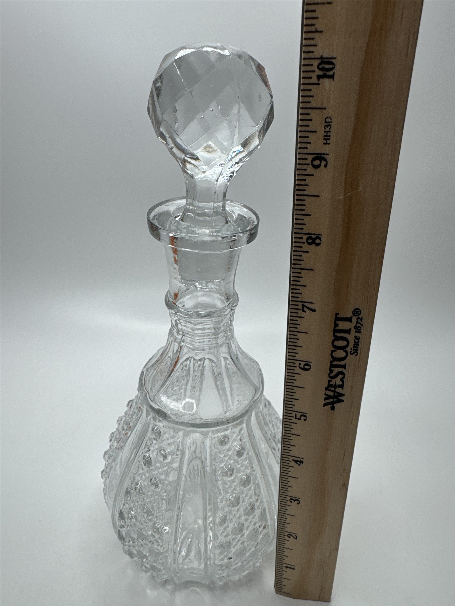 Vintage Wexford Anchor Hocking Clear Glass Decanter with Stopper MCM Blown Glass