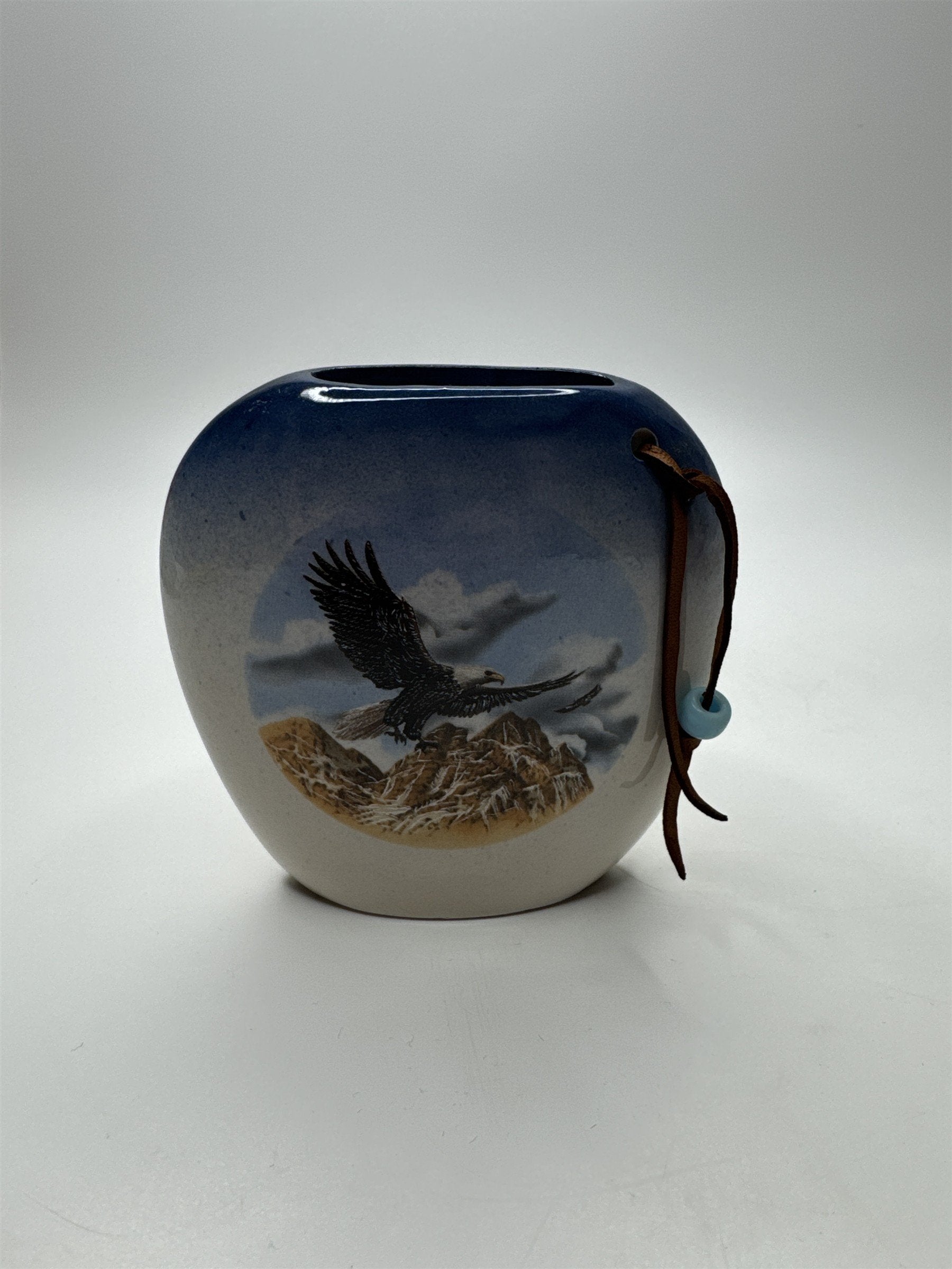Vintage Native American Southwestern Eagle Small Pottery Case by Chilly in Iowa