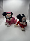 Vintage 1995 Disney Crawling Mickie and Minnie Mouse Interactive Toys Genuine