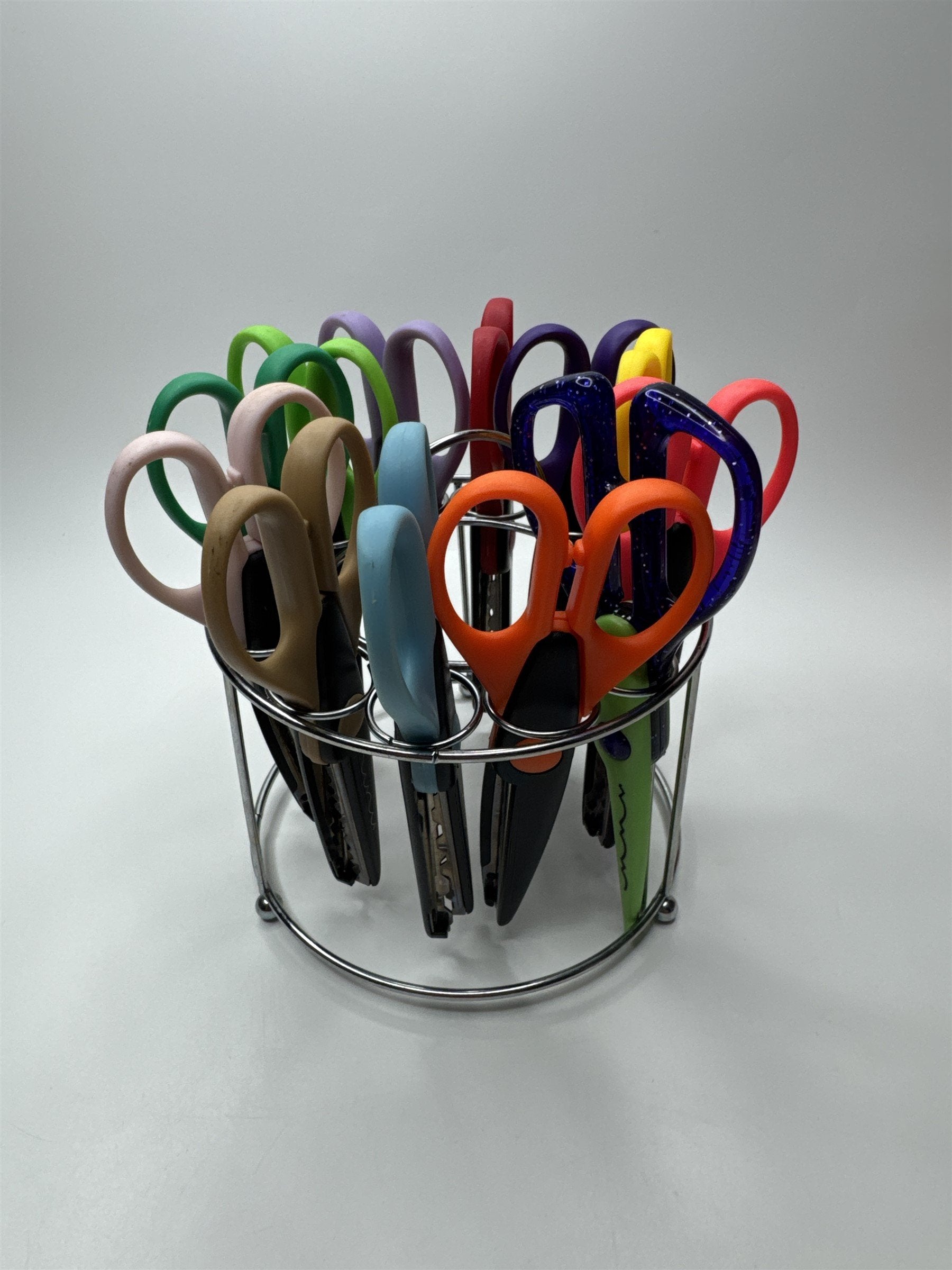 Lot of 12 Colorful Craft Edgers Craft Scissors with Metal Holder
