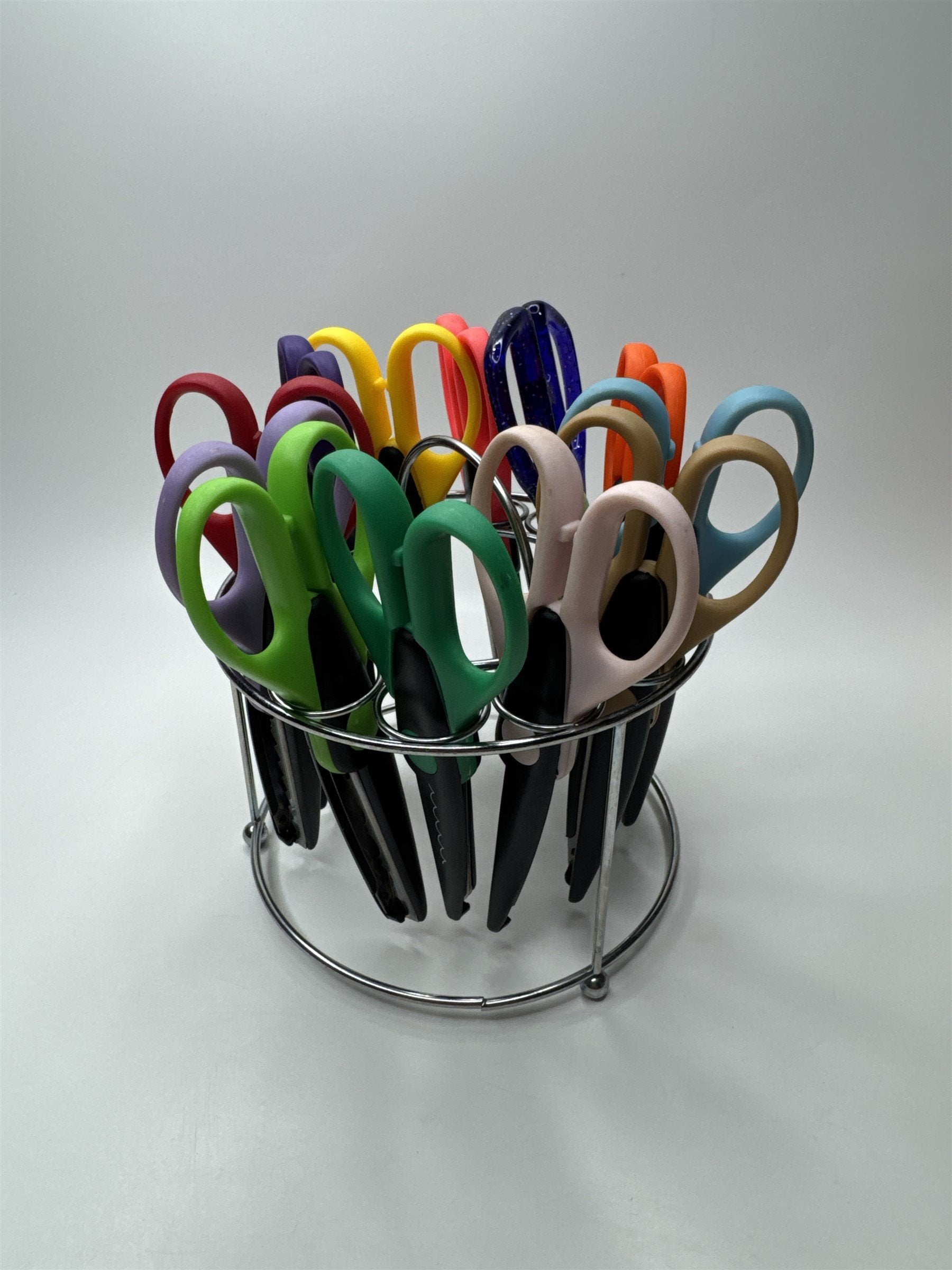 Lot of 12 Colorful Craft Edgers Craft Scissors with Metal Holder
