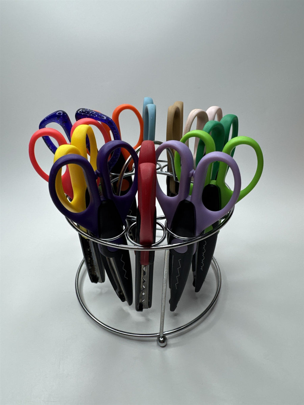 Lot of 12 Colorful Craft Edgers Craft Scissors with Metal Holder