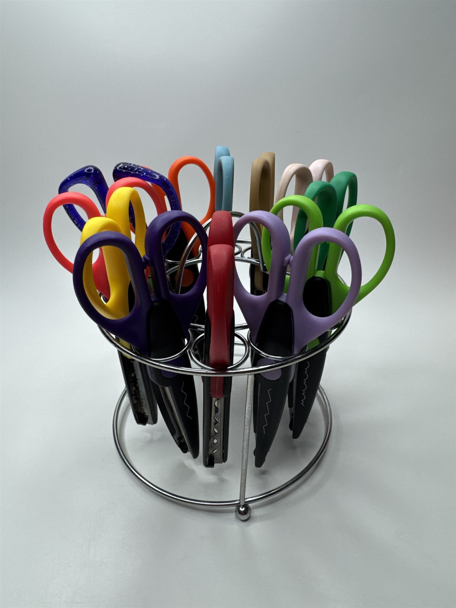 Lot of 12 Colorful Craft Edgers Craft Scissors with Metal Holder