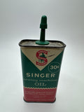 Vintage Singer Sewing Machine Oil 4 oz Tin Can with Small amount of Contents