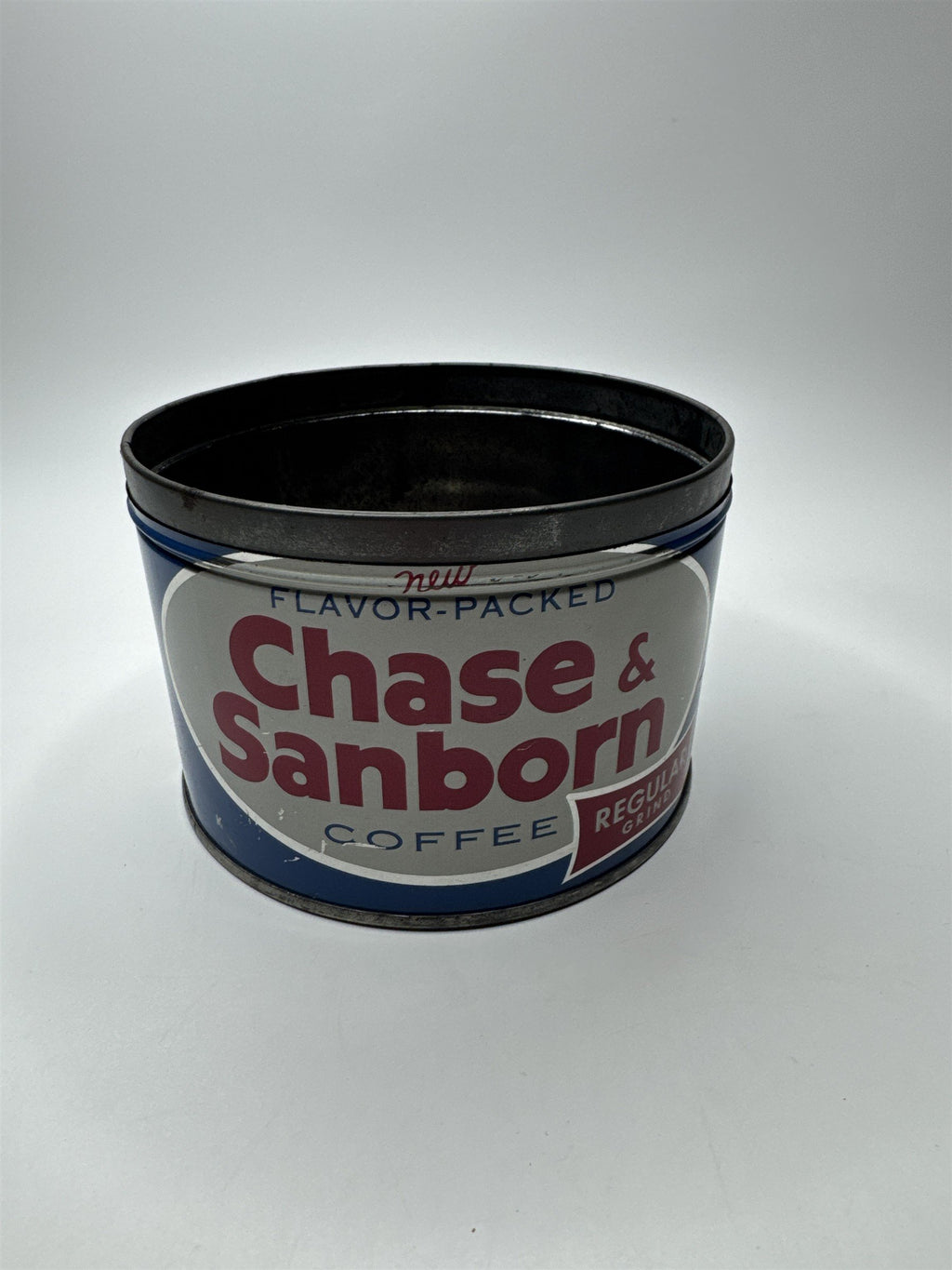 VTG Tin Chase & Sanborn Coffee Can Nostalgic Grind 1 lb. Empty Tin Can (No Lid)