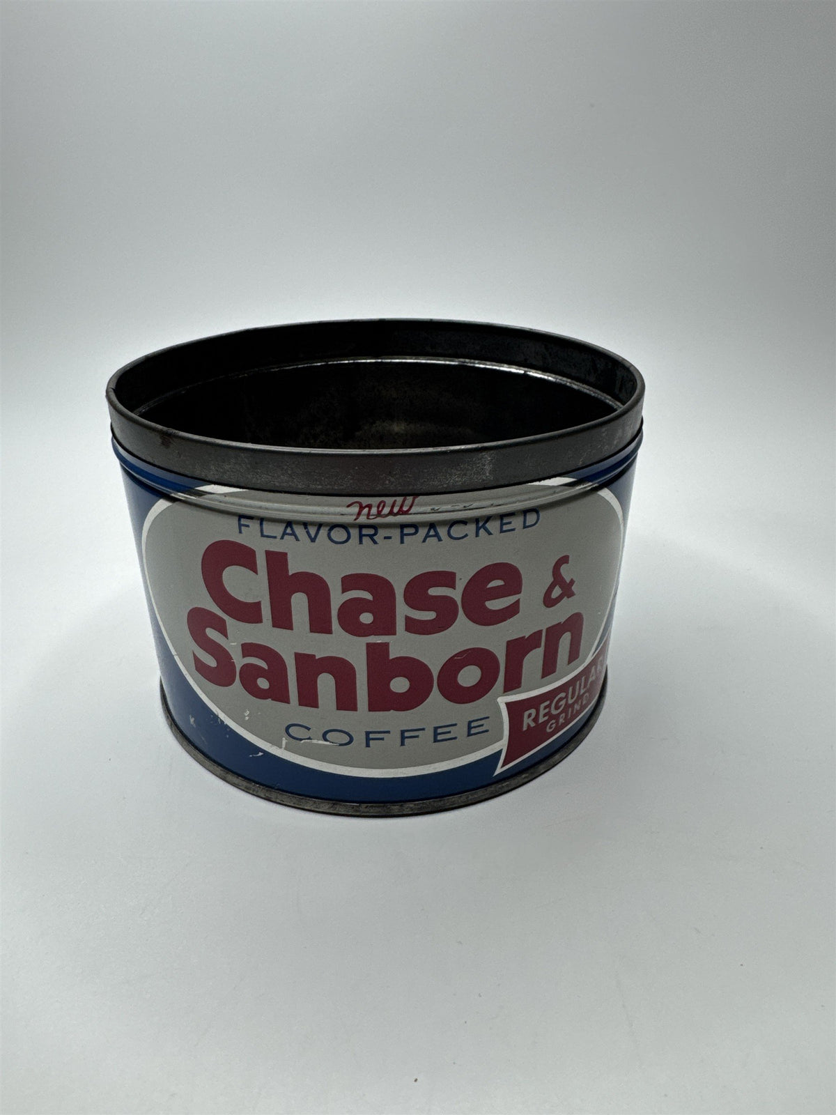 VTG Tin Chase & Sanborn Coffee Can Nostalgic Grind 1 lb. Empty Tin Can (No Lid)
