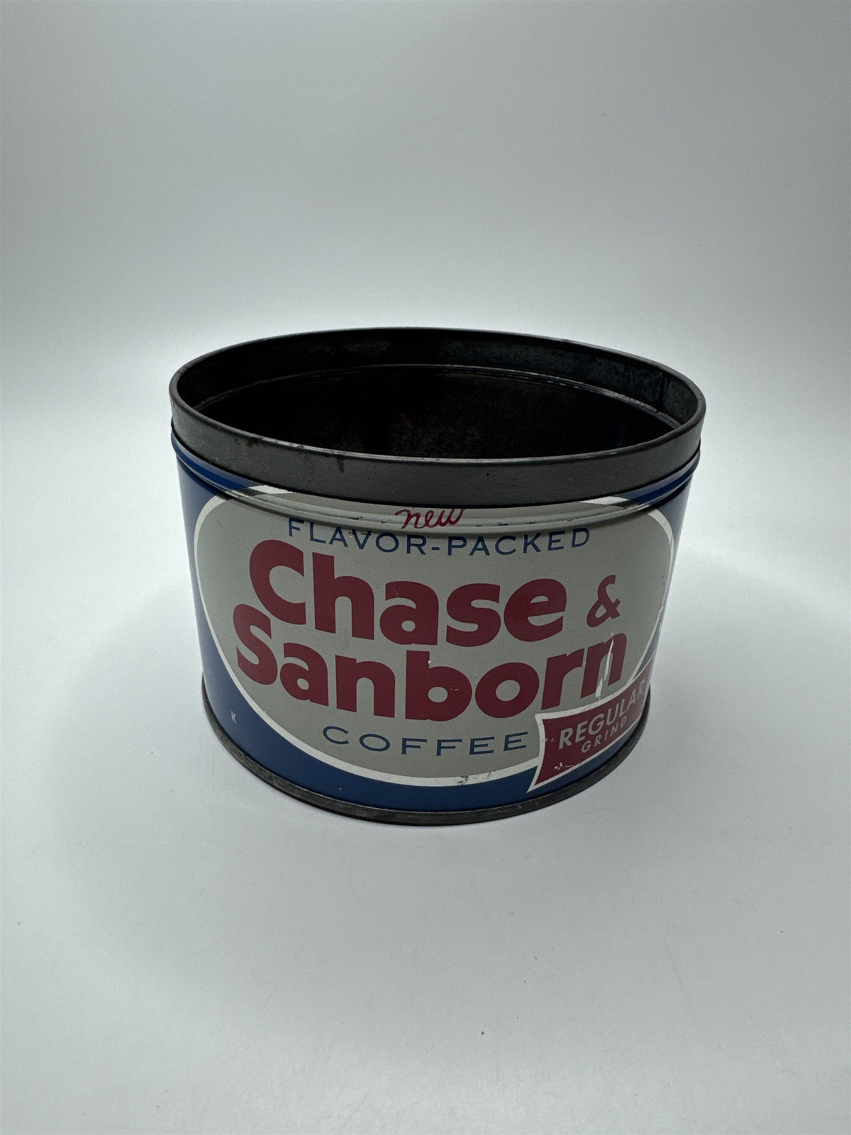 VTG Tin Chase & Sanborn Coffee Can Nostalgic Grind 1 lb. Empty Tin Can (No Lid)
