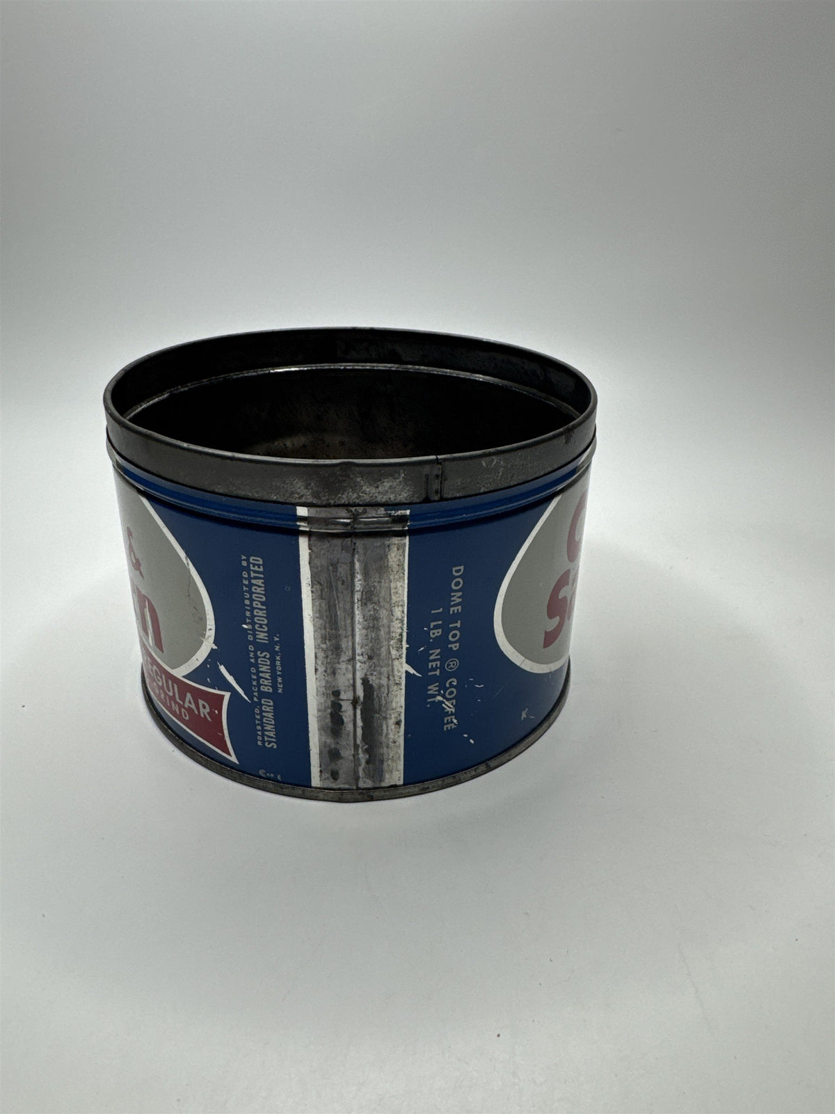 VTG Tin Chase & Sanborn Coffee Can Nostalgic Grind 1 lb. Empty Tin Can (No Lid)