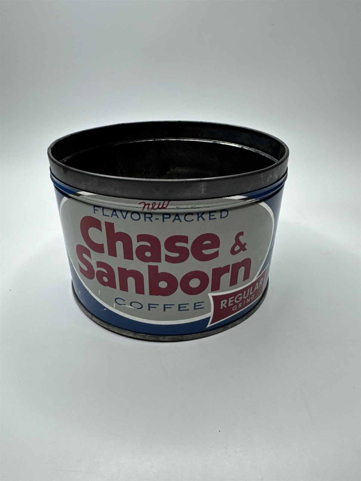 VTG Tin Chase & Sanborn Coffee Can Nostalgic Grind 1 lb. Empty Tin Can (No Lid)