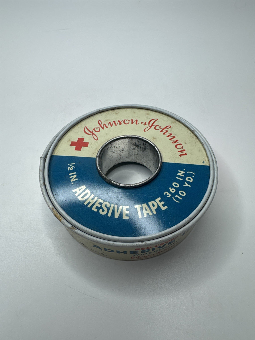 Vintage Johnson and Johnson First Aid Adhesive Waterproof Tape Tin