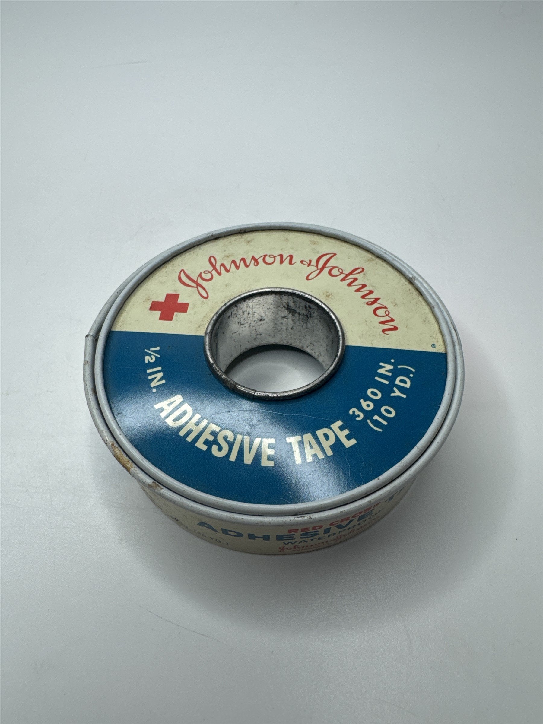 Vintage Johnson and Johnson First Aid Adhesive Waterproof Tape Tin