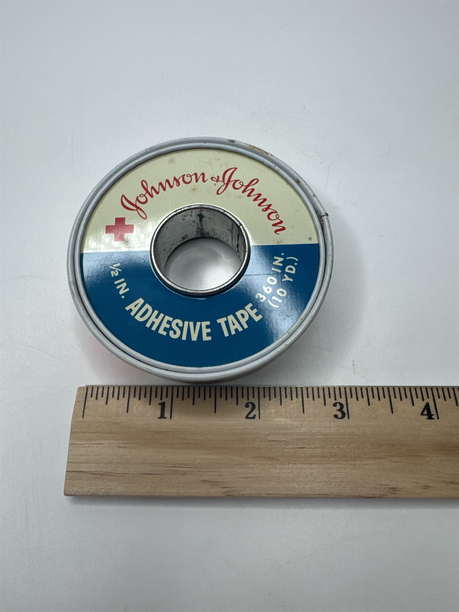 Vintage Johnson and Johnson First Aid Adhesive Waterproof Tape Tin