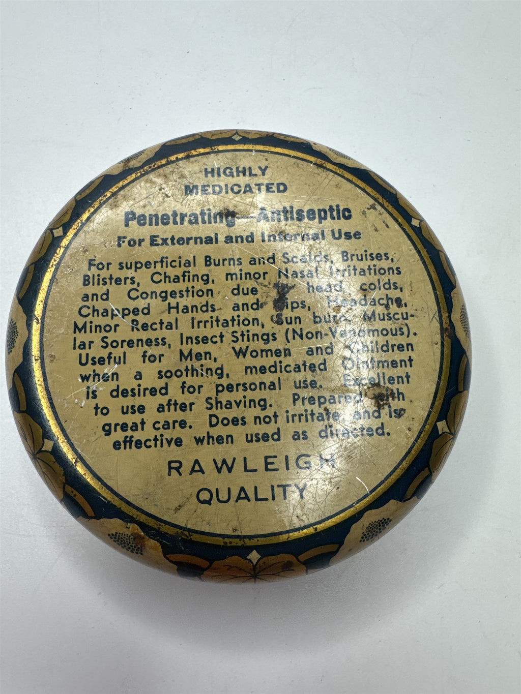 Vintage 5 Ounce Rawleigh's Medicated Ointment Tin Container