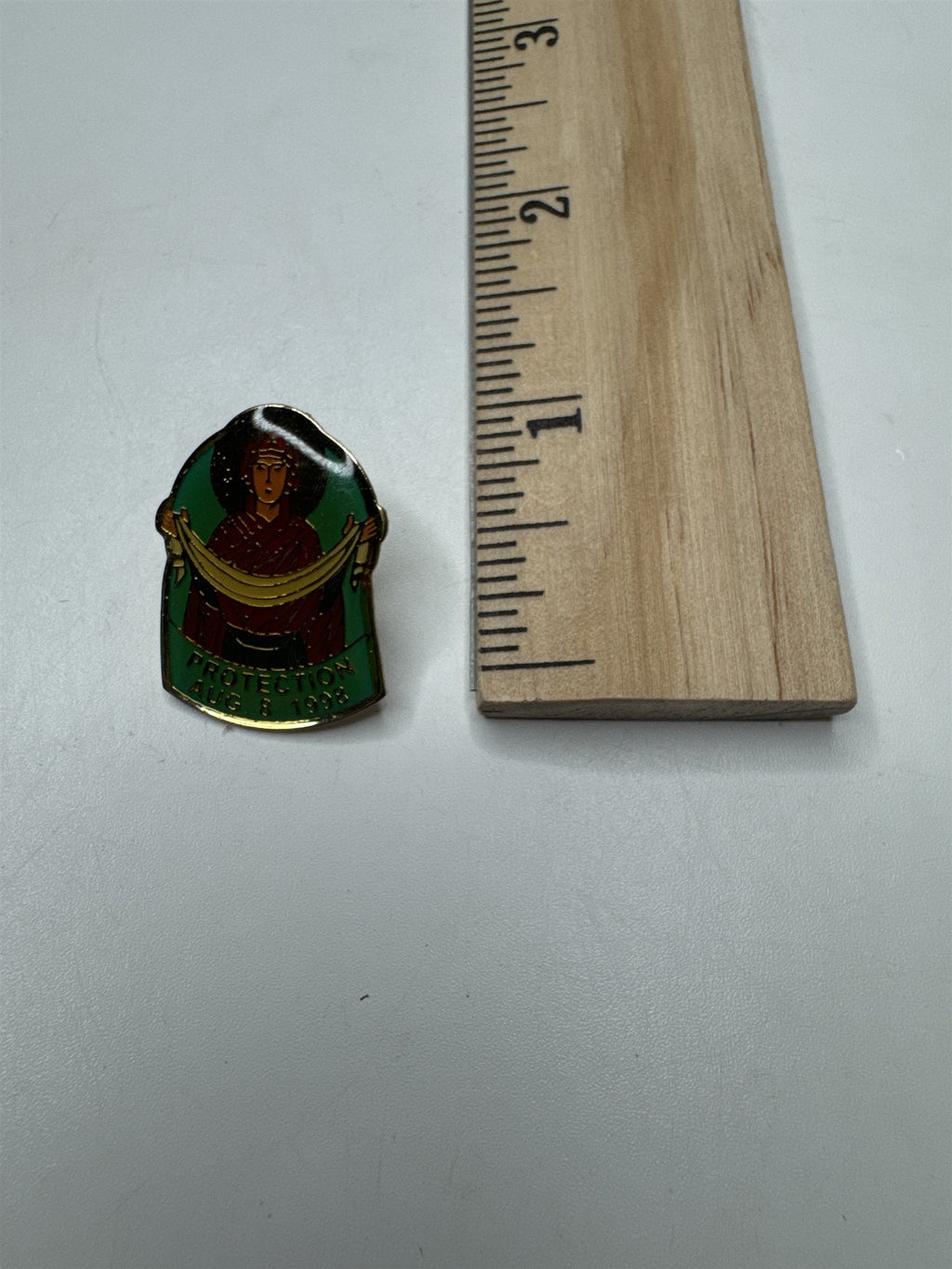 Vintage Protection Aug 8 1998 Pin of Lady with White Cloth
